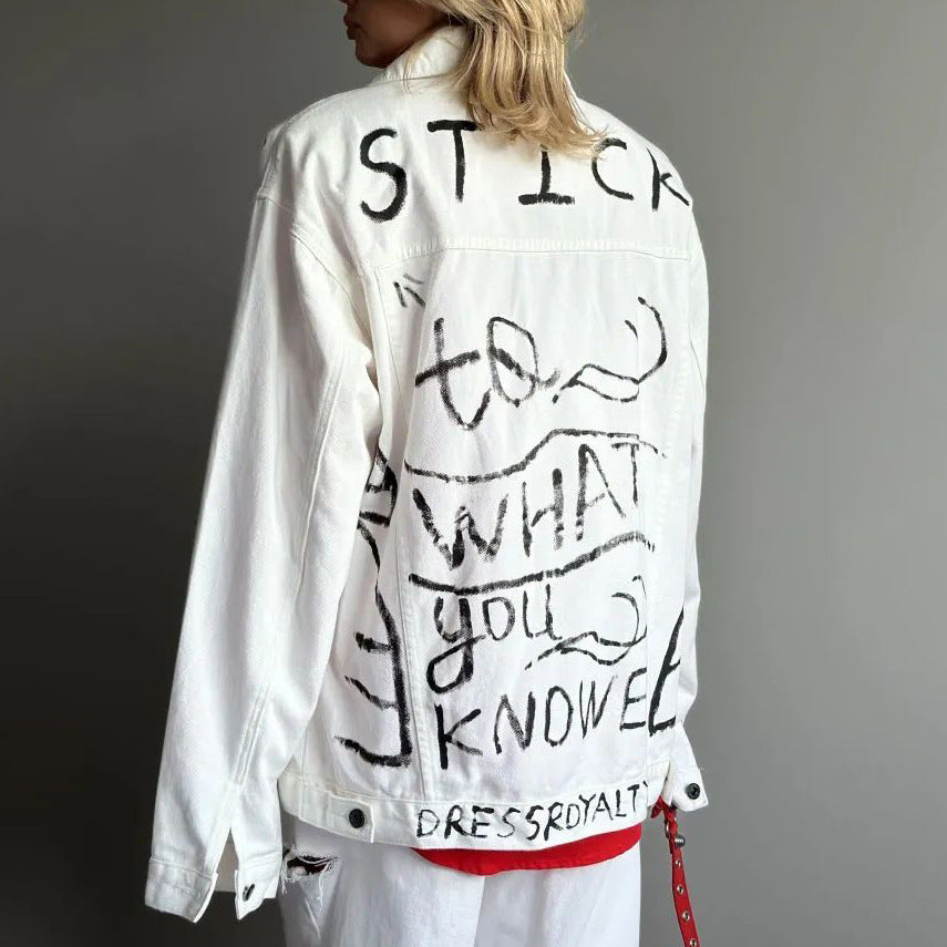 Damernas Oversize Konst-Denimjacka Mirla-Eva Jonsson