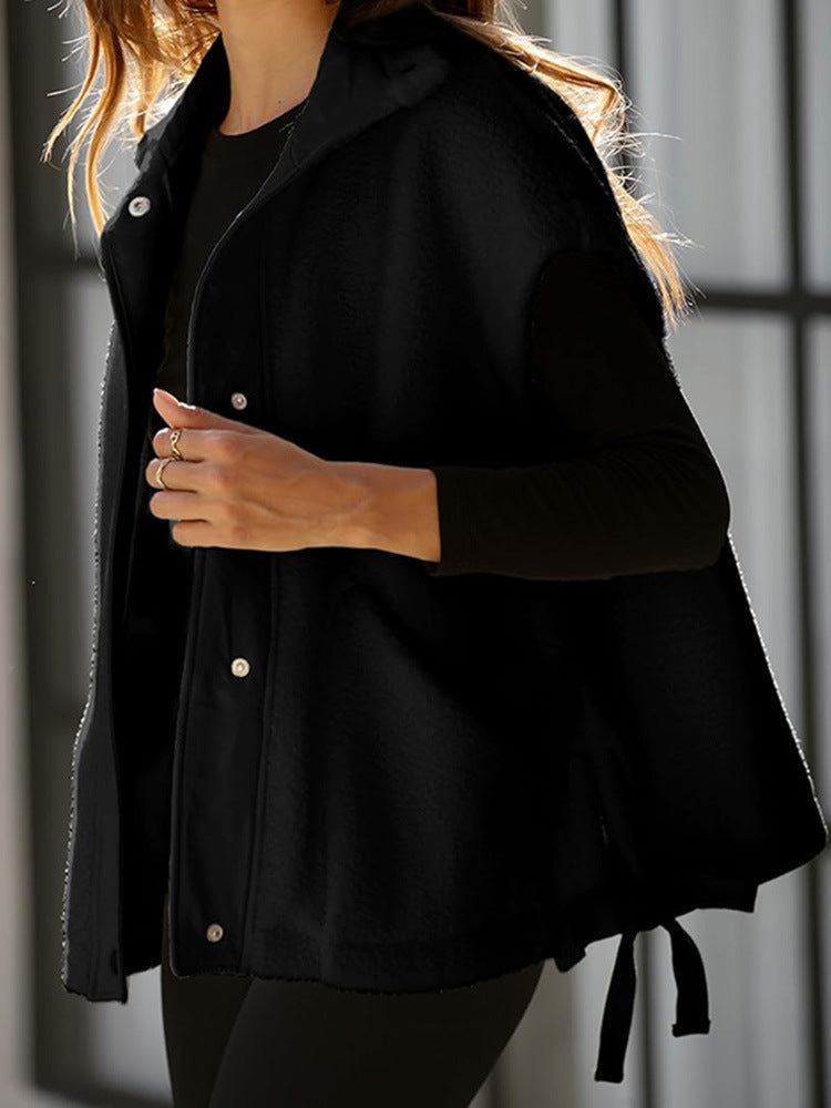 Damernas Oversized Fleecevästjacka med sidofickor och tryckknappsstängning Mirla-Eva Jonsson