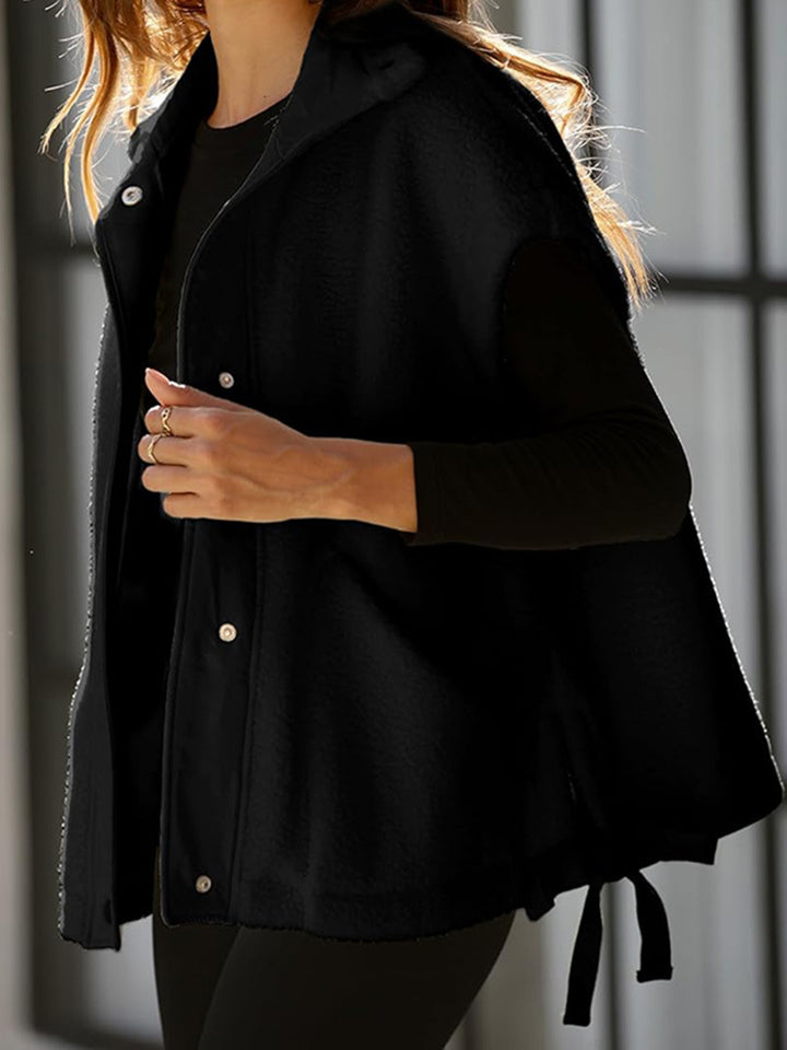Damernas Oversized Fleecevästjacka med sidofickor och tryckknappsstängning Mirla-Eva Jonsson