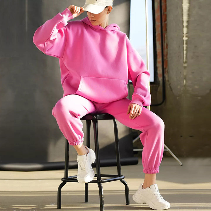 Damernas Oversized Hoodie Sweatset med praktiska fickor Mirla-Eva Jonsson