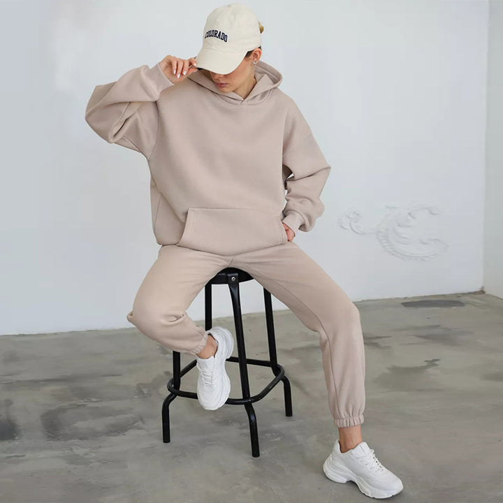 Damernas Oversized Hoodie Sweatset med praktiska fickor Mirla-Eva Jonsson