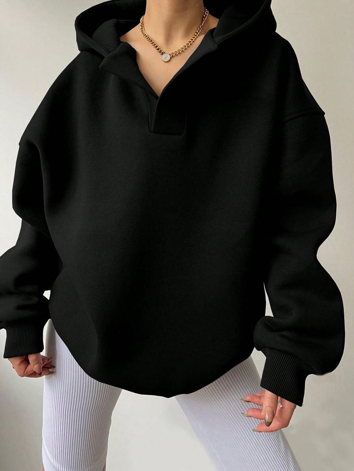 Damernas Oversized Hoodie med halvdragkedja Mirla-Eva Jonsson