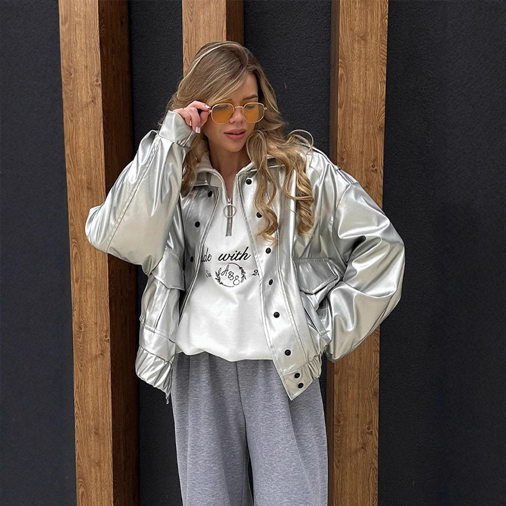 Damernas Oversized Konjakjacka med modernt snitt och eleganta detaljer Eva Jonsson-Eva Jonsson
