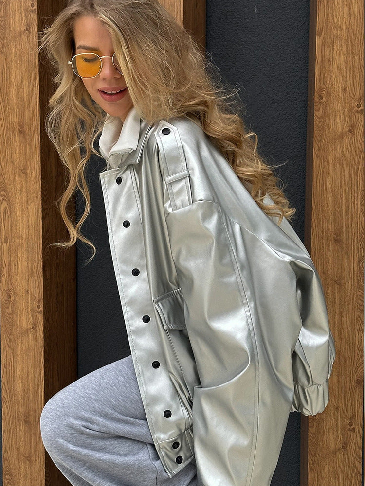 Damernas Oversized Konjakjacka med modernt snitt och eleganta detaljer Eva Jonsson-Eva Jonsson