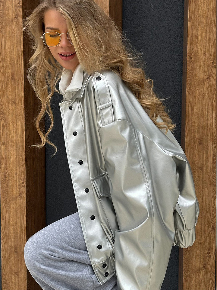Damernas Oversized Konjakjacka med modernt snitt och eleganta detaljer Eva Jonsson-Eva Jonsson