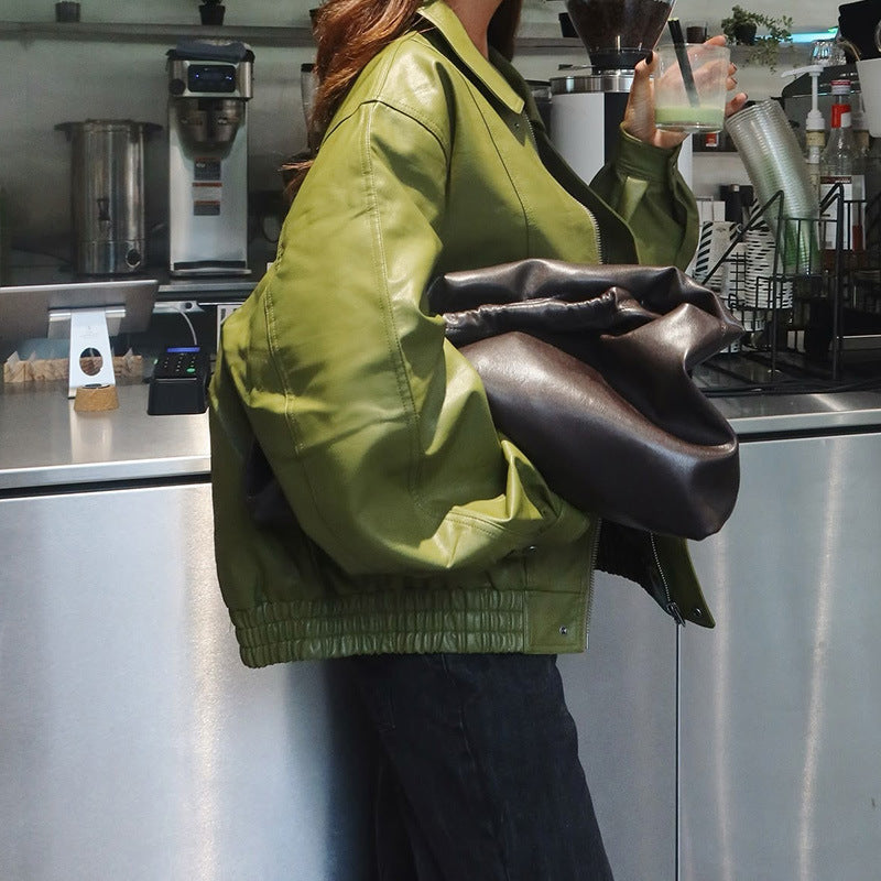 Damernas Oversized Konstläderjacka med modern passform Mirla-Eva Jonsson