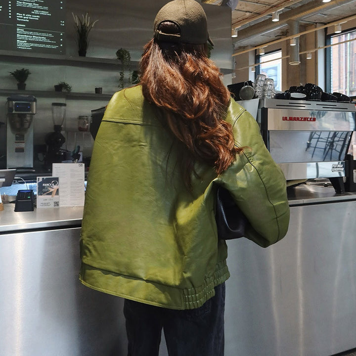 Damernas Oversized Konstläderjacka med modern passform Mirla-Eva Jonsson