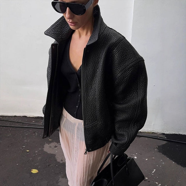 Damernas Oversized Läderjacka Mirla-Eva Jonsson
