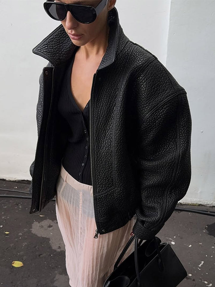 Damernas Oversized Läderjacka Mirla-Eva Jonsson