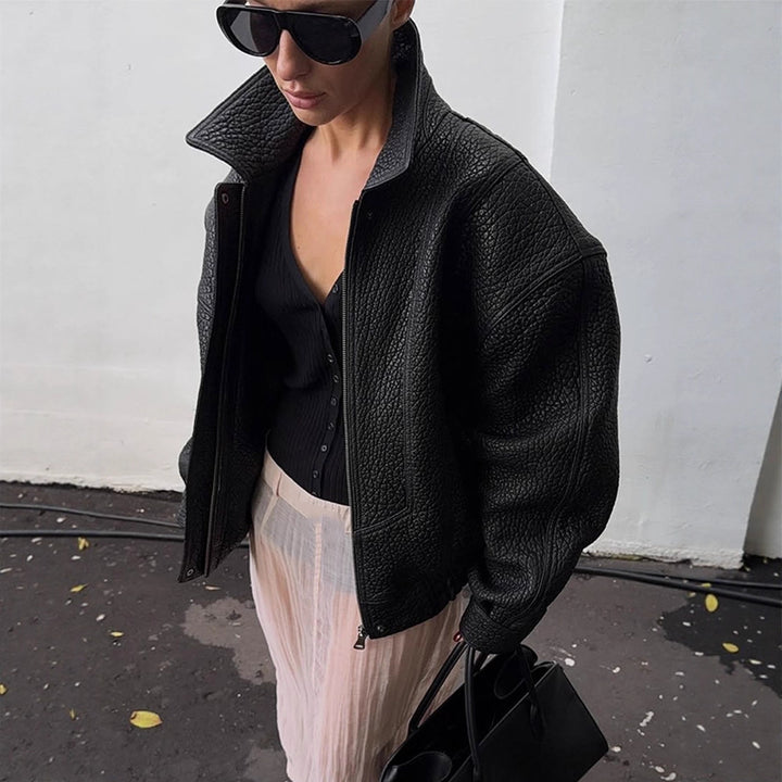 Damernas Oversized Läderjacka Mirla-Eva Jonsson