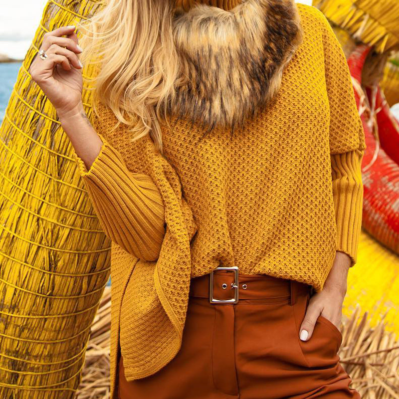 Damernas Oversized Rullkrage Tröja med strukturerad Stickdesign Eva Jonsson-Eva Jonsson