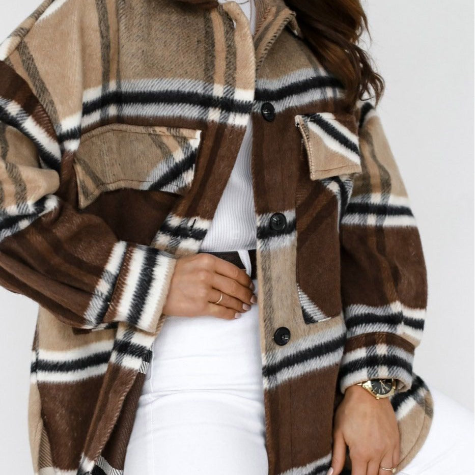 Damernas Oversized Rutigt Flanelljacka Mirla-Eva Jonsson