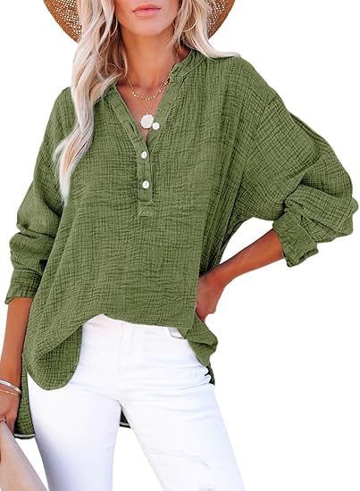 Damernas Oversized Skjortblus med Knappslå Mirla-Eva Jonsson