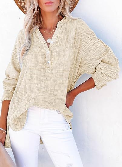 Damernas Oversized Skjortblus med Knappslå Mirla-Eva Jonsson