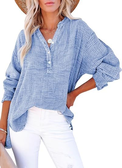 Damernas Oversized Skjortblus med Knappslå Mirla-Eva Jonsson