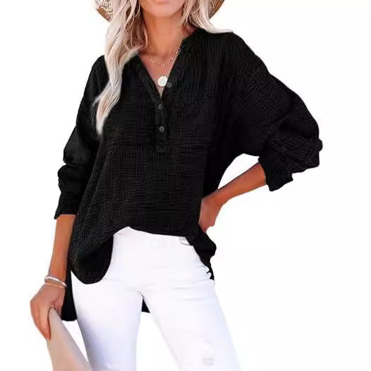 Damernas Oversized Skjortblus med Knappslå Mirla-Eva Jonsson