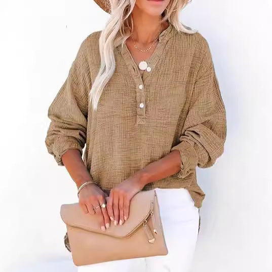 Damernas Oversized Skjortblus med Knappslå Mirla-Eva Jonsson