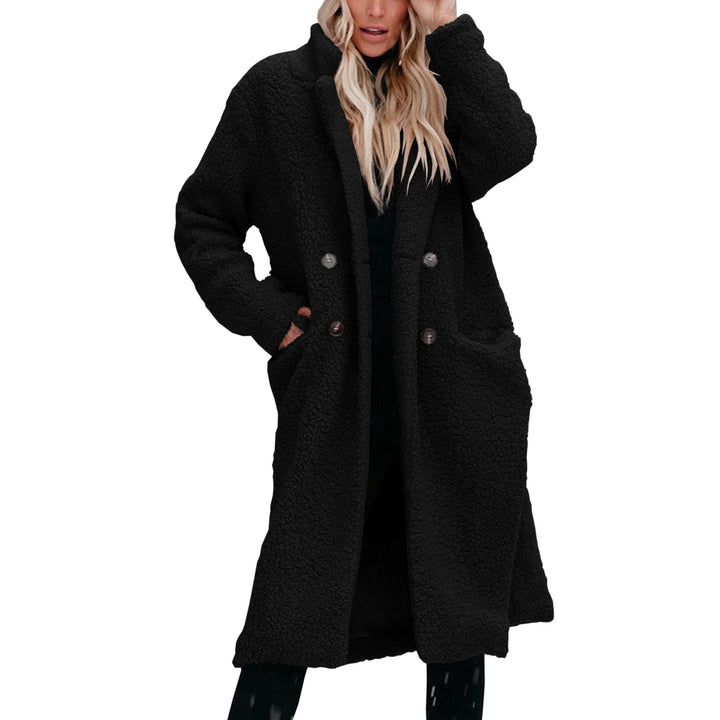 Damernas Oversized Teddy-kappa med knäppning och praktiska fickor Eva Jonsson-Eva Jonsson