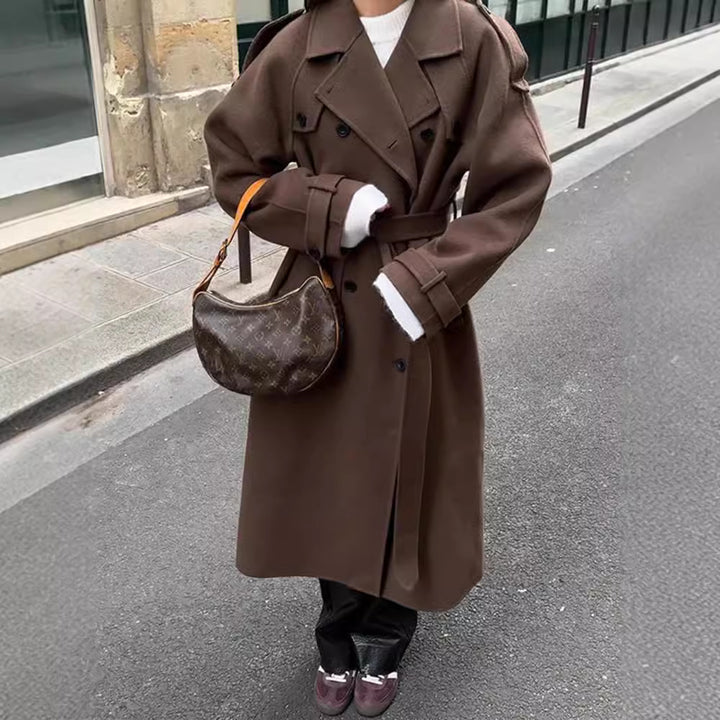 Damernas Oversized Trenchcoat i mjukt ullblandning Mirla-Eva Jonsson