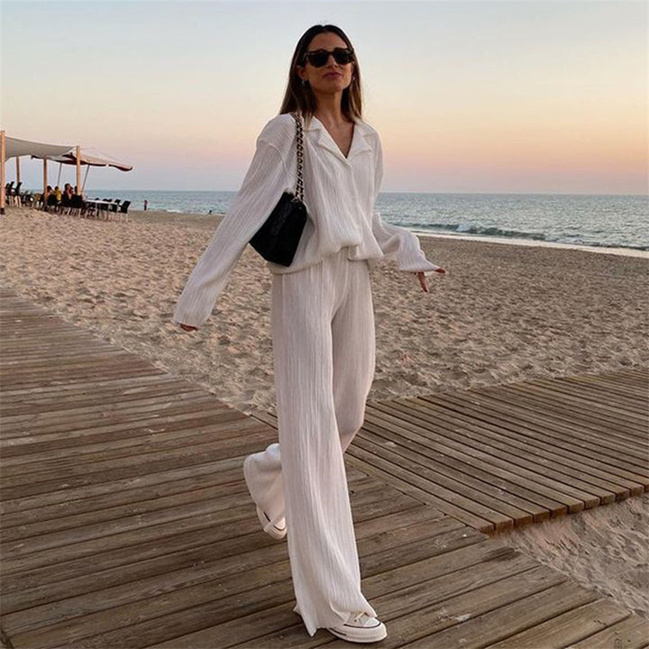 Damernas Plisserad Blus med elegant skärning och lös passform Mirla-Eva Jonsson