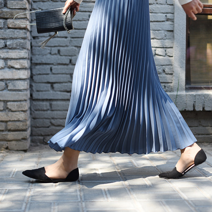 Damernas Plisserad Midi-Kjol med elastisk midja och elegant fall Eva Jonsson-Eva Jonsson
