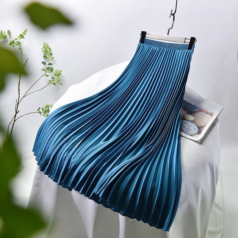 Damernas Plisserad Midi-Kjol med elastisk midja och elegant fall Eva Jonsson-Eva Jonsson