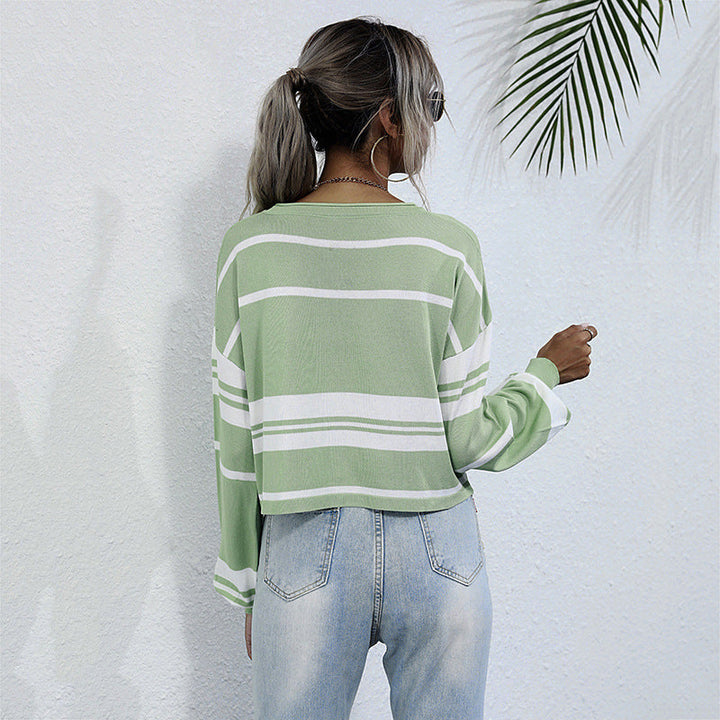 Damernas Randig Sweatshirt med Rymdigt Snitt och Moderna Ärmar Mirla-Eva Jonsson
