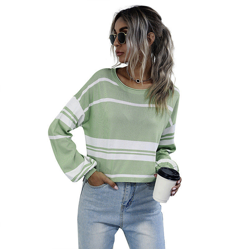 Damernas Randig Sweatshirt med Rymdigt Snitt och Moderna Ärmar Mirla-Eva Jonsson