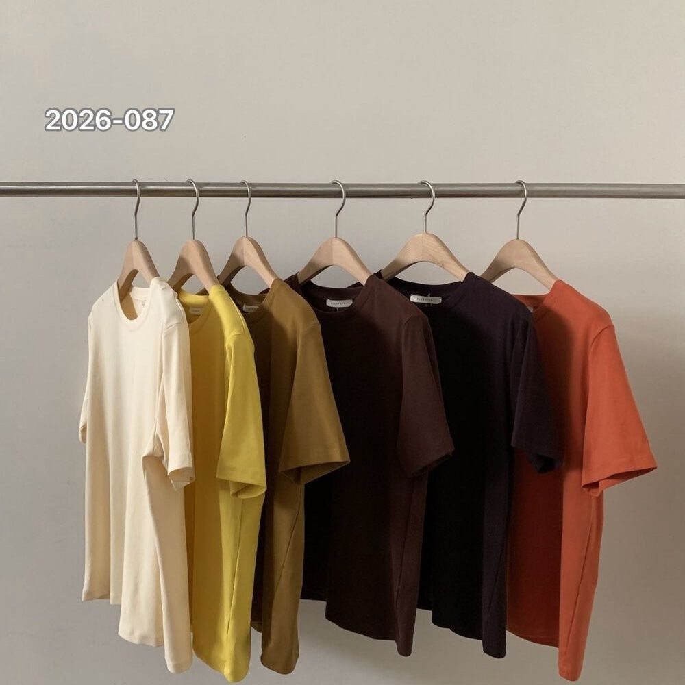 Damernas Rundhals Korta Ärmar T-Shirt Enfärgad Slim Fit-Eva Jonsson