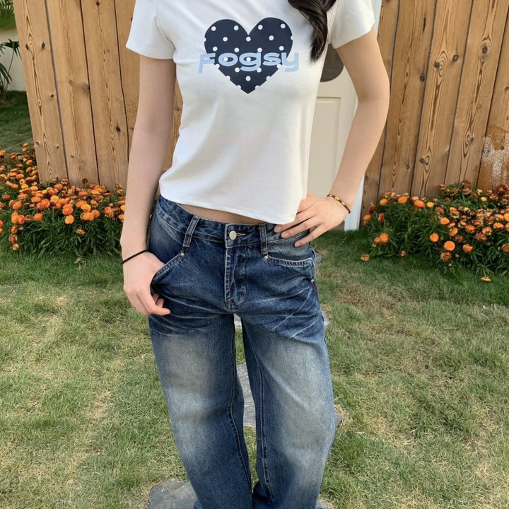 Damernas Rundhals Kortärmad T-Shirt Andningsbar Slim Fit Vit-Eva Jonsson