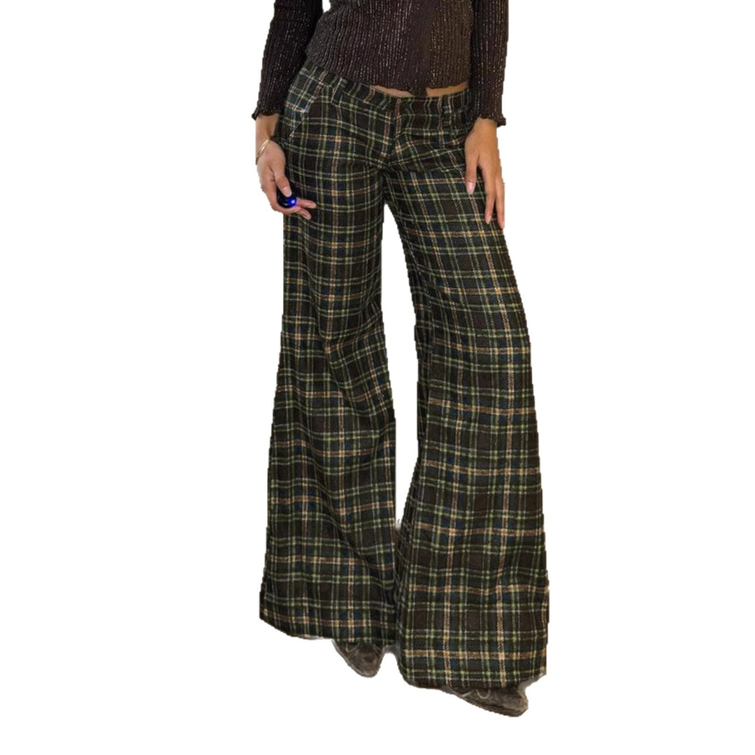 Damernas Rutig Slacks med hög midja och elegant passform Mirla-Eva Jonsson