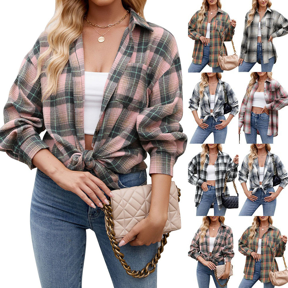 Damernas Rutiga Oversized Skjortblus Mirla-Eva Jonsson