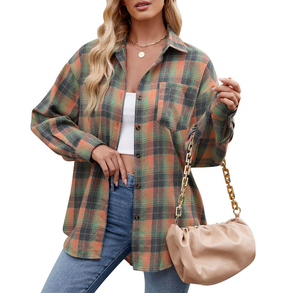 Damernas Rutiga Oversized Skjortblus Mirla-Eva Jonsson