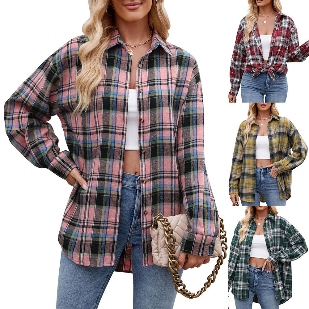 Damernas Rutiga Oversized Skjortblus Mirla-Eva Jonsson