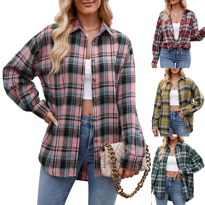 Damernas Rutiga Oversized Skjortblus Mirla-Eva Jonsson