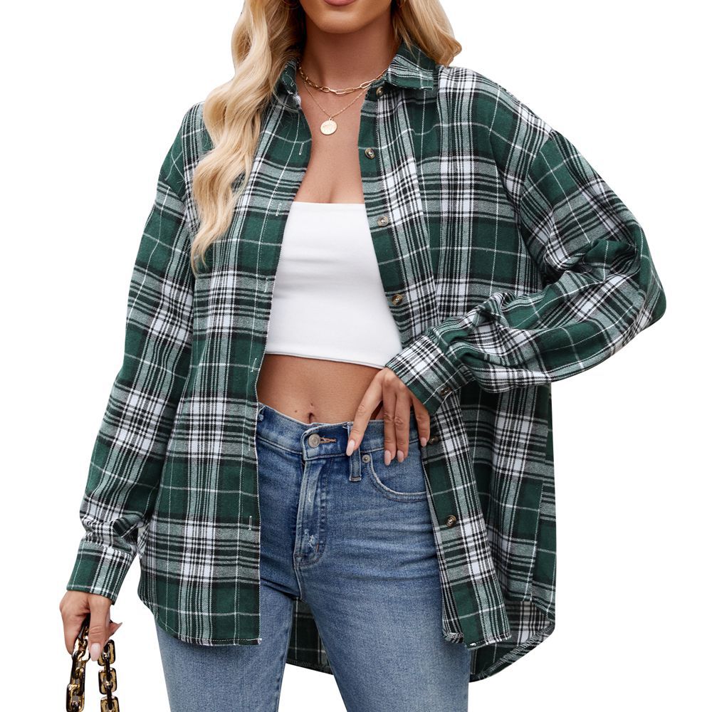 Damernas Rutiga Oversized Skjortblus Mirla-Eva Jonsson