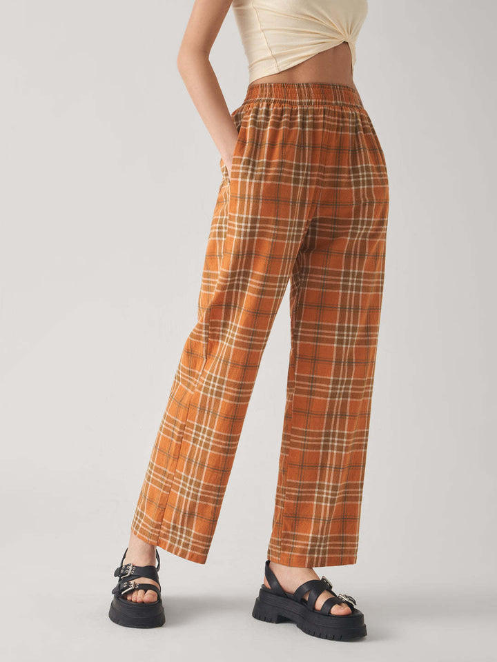 Damernas Rutigt Culotte-byxor med elastisk midja Eva Jonsson-Eva Jonsson