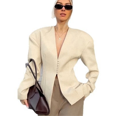Damernas Snygg Oversized Blazer med strukturerad skärning och knappt detaljer Mirla-Eva Jonsson