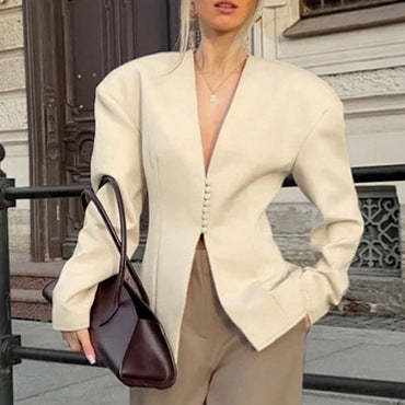 Damernas Snygg Oversized Blazer med strukturerad skärning och knappt detaljer Mirla-Eva Jonsson