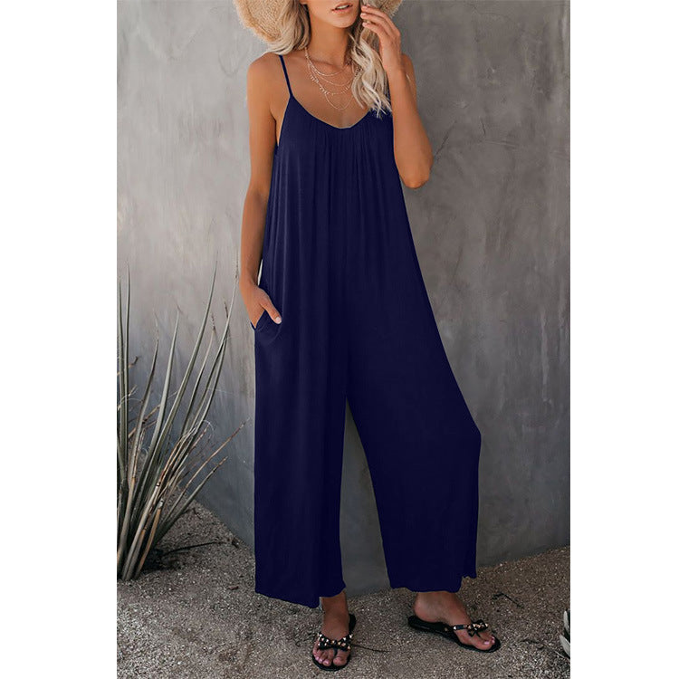 Damernas Snygga Jumpsuit med Bred Passform och Praktiska Fickor Mirla-Eva Jonsson