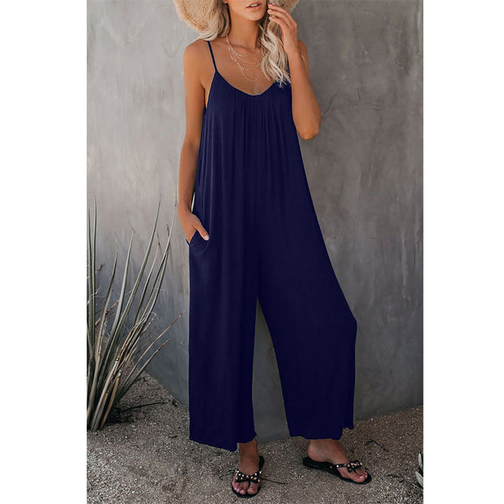 Damernas Snygga Jumpsuit med Bred Passform och Praktiska Fickor Mirla-Eva Jonsson