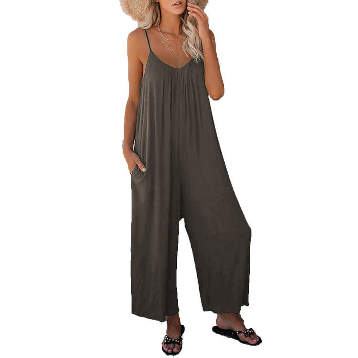 Damernas Snygga Jumpsuit med Bred Passform och Praktiska Fickor Mirla-Eva Jonsson