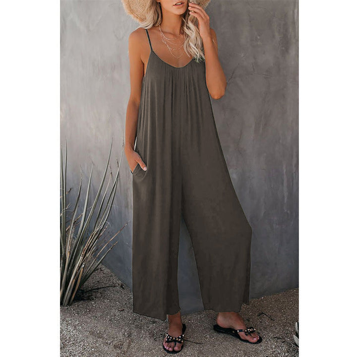 Damernas Snygga Jumpsuit med Bred Passform och Praktiska Fickor Mirla-Eva Jonsson