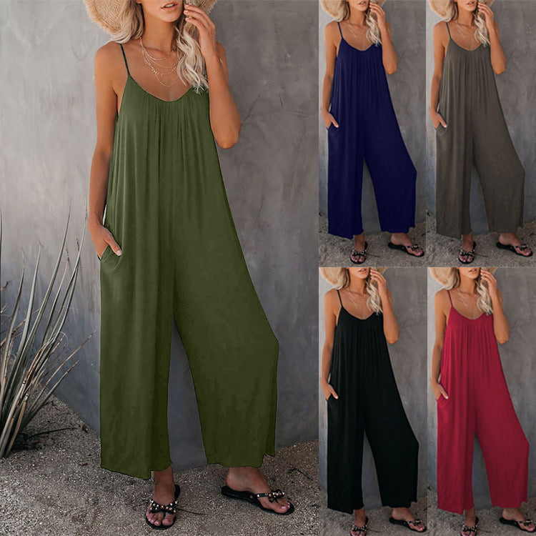 Damernas Snygga Jumpsuit med Bred Passform och Praktiska Fickor Mirla-Eva Jonsson