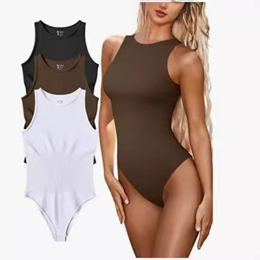 Damernas Sömlös Baddräkt med Sportig Snitt och Ribbad Design Mirla-Eva Jonsson
