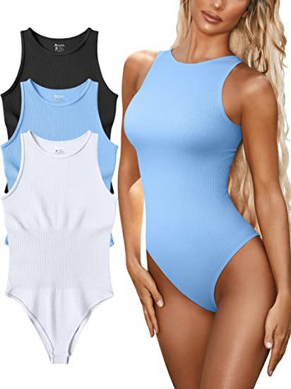 Damernas Sömlös Baddräkt med Sportig Snitt och Ribbad Design Mirla-Eva Jonsson