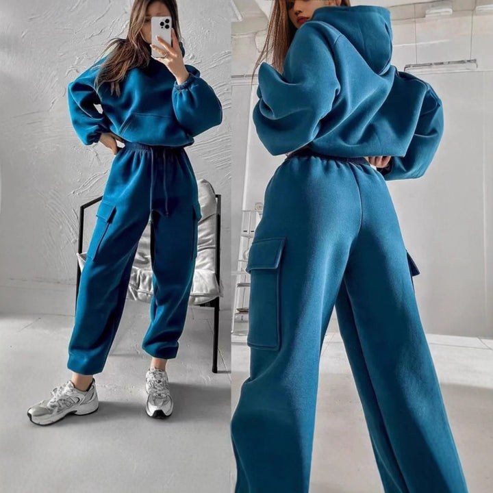Damernas Sportig Hoodie och Cargo-byxa Set Mirla-Eva Jonsson