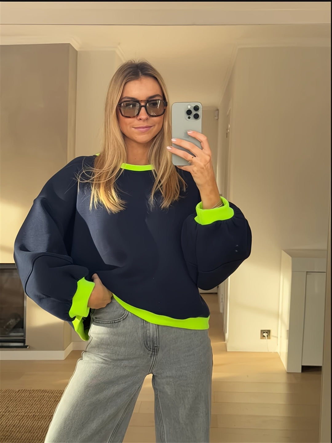 Damernas Sportig Tröja med Puffärmar Mirla-Eva Jonsson