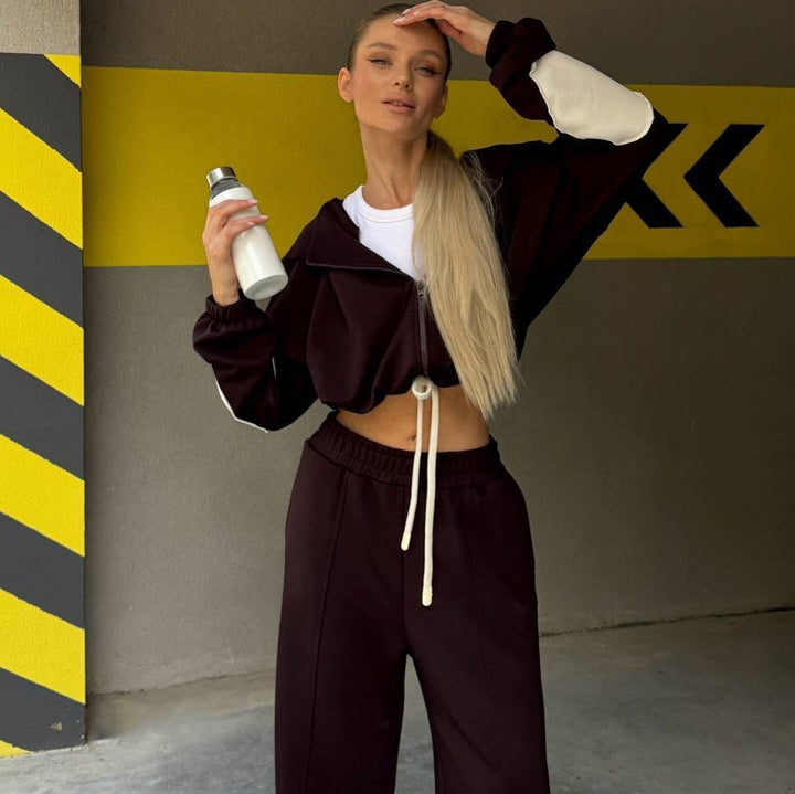 Damernas Sportiga Set med kort topp och breda byxor Mirla-Eva Jonsson