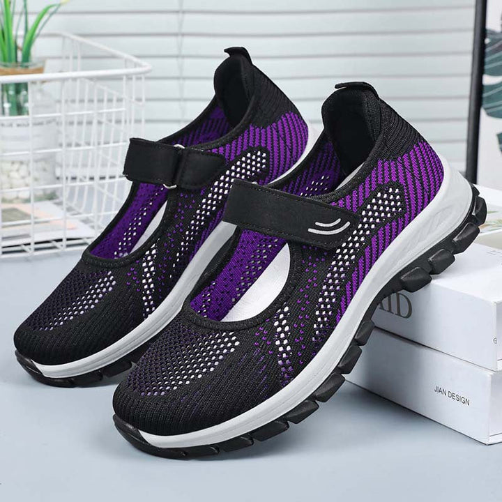 Damernas Sportiga Slip-On Sneakers med Justerbar Rem och Andningsbar Ovanmaterialstruktur Mirla-Eva Jonsson
